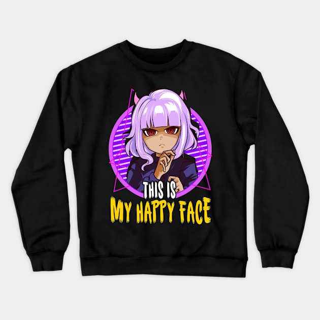 Halloween Anime Girl Design Gift Crewneck Sweatshirt by creative